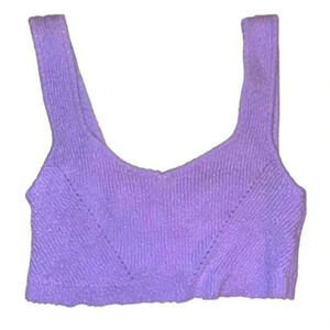 NWOT URBAN OUTFITTERS LILAC RIBBEDSWEATER CROPPED TANK SIZE LARGE